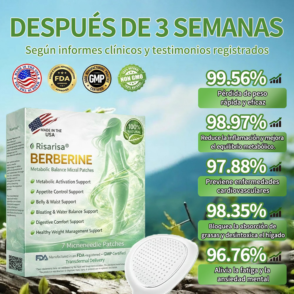 ⏳ Oferta por tiempo limitado | Risarisa® BERBERINE ❤️ Solución de Parche Nano Un enfoque integral, sin dolor ni agotamiento, para apoyar obesidad, hígado graso, presión alta, inflamación y dolor articular, todo en un solo protocolo.🎐🔔