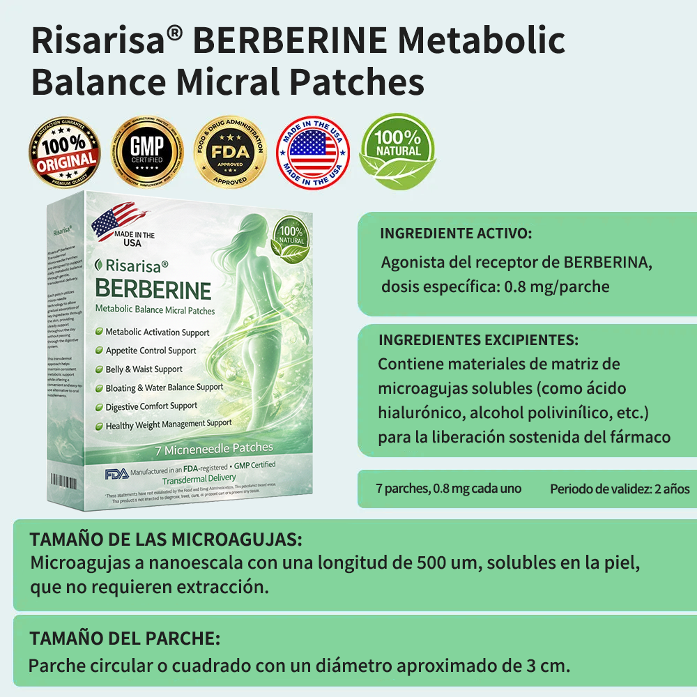 ⏳ Oferta por tiempo limitado | Risarisa® BERBERINE ❤️ Solución de Parche Nano Un enfoque integral, sin dolor ni agotamiento, para apoyar obesidad, hígado graso, presión alta, inflamación y dolor articular, todo en un solo protocolo.🪁