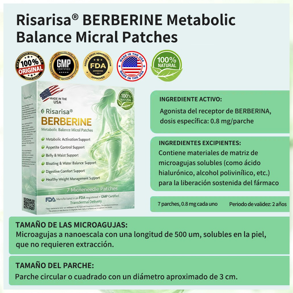 ⏳ Oferta por tiempo limitado | Risarisa® BERBERINE ❤️ Solución de Parche Nano Un enfoque integral, sin dolor ni agotamiento, para apoyar obesidad, hígado graso, presión alta, inflamación y dolor articular, todo en un solo protocolo.🕶️🎎