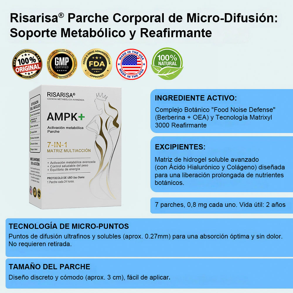 𝑶𝒇𝒊𝒄𝒊𝒂𝒍 𝑺𝒕𝒐𝒓𝒆 |𝐑𝐢𝐬𝐚𝐫𝐢𝐬𝐚® 🇺🇸 𝟕-𝐈𝐍-𝟏 𝐏𝐚𝐫𝐜𝐡𝐞 𝐌𝐞𝐭𝐚𝐛𝐨́𝐥𝐢𝐜𝐨 & 𝐑𝐞𝐚𝐟𝐢𝐫𝐦𝐚𝐧𝐭𝐞 (𝐓𝐞𝐜𝐧𝐨𝐥𝐨𝐠𝐢́𝐚 𝐌𝐢𝐜𝐫𝐨-𝐃𝐢𝐟𝐮𝐬𝐢𝐨́𝐧, 𝐄𝐟𝐞𝐜𝐭𝐨 𝟐𝟒𝐇) 𝐏𝐚𝐫𝐚 𝐂𝐨𝐧𝐭𝐫𝐨𝐥 𝐝𝐞 𝐏𝐞𝐬𝐨, 𝐀𝐧𝐭𝐨𝐣𝐨𝐬, 𝐄𝐧𝐞𝐫𝐠𝐢́𝐚 𝐲 𝐌𝐞𝐭𝐚𝐛𝐨𝐥𝐢𝐬𝐦𝐨 𝐝𝐞 𝐀𝐳𝐮́𝐜𝐚𝐫𝐞𝐬 🧬🧪