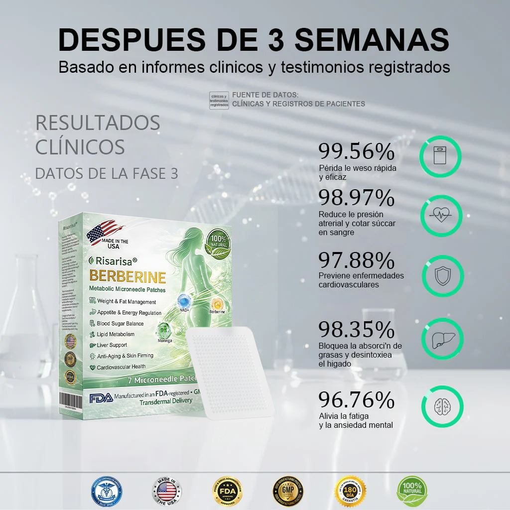 ⏳ Oferta por tiempo limitado | Risarisa® BERBERINE ❤️ Solución de Parche Nano Un enfoque integral, sin dolor ni agotamiento, para apoyar obesidad, hígado graso, presión alta, inflamación y dolor articular, todo en un solo protocolo.🌱🪴
