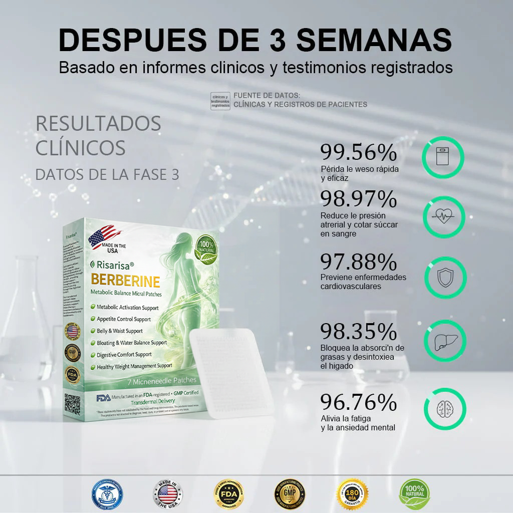 ⏳ Oferta por tiempo limitado | Risarisa® BERBERINE ❤️ Solución de Parche Nano Un enfoque integral, sin dolor ni agotamiento, para apoyar obesidad, hígado graso, presión alta, inflamación y dolor articular, todo en un solo protocolo.🎋🎍