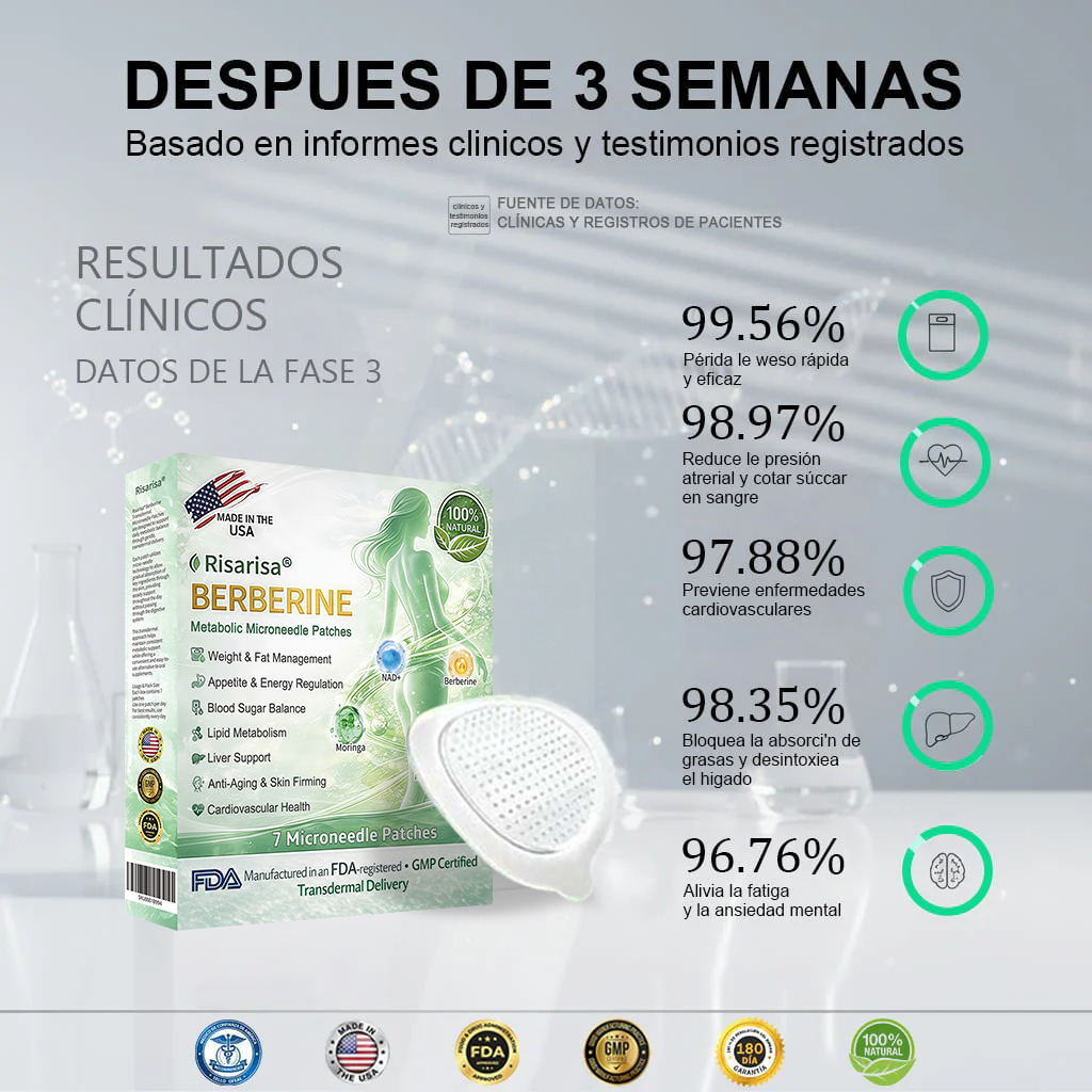 ⏳ Oferta por tiempo limitado | Risarisa® BERBERINE ❤️ Solución de Parche Nano Un enfoque integral, sin dolor ni agotamiento, para apoyar obesidad, hígado graso, presión alta, inflamación y dolor articular, todo en un solo protocolo✨